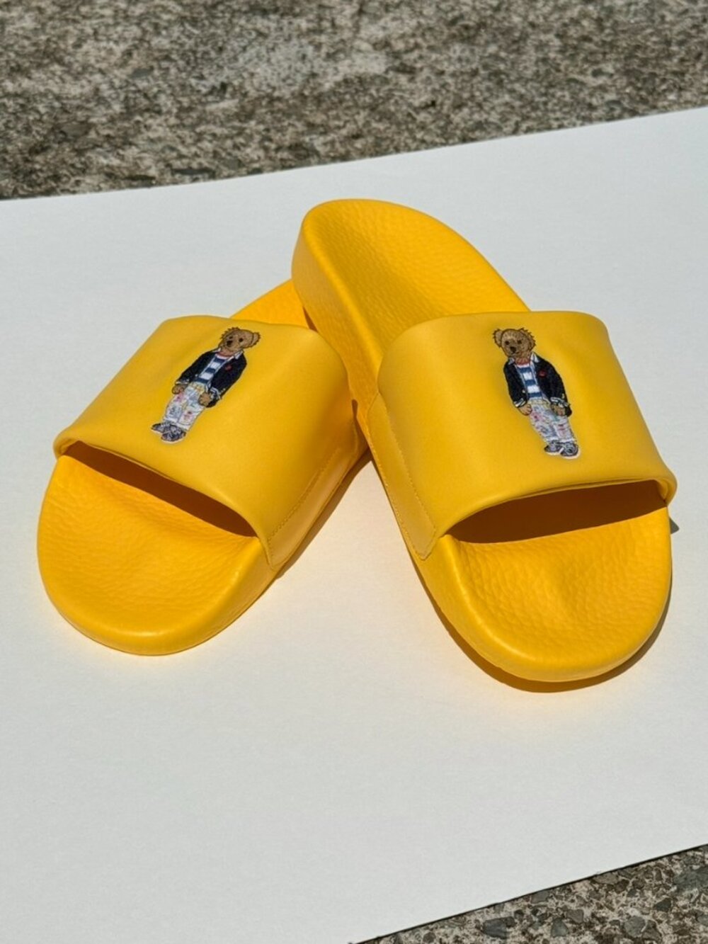 POLO RALPH LAUREN Bear Slide Men's Size 12 Yellow